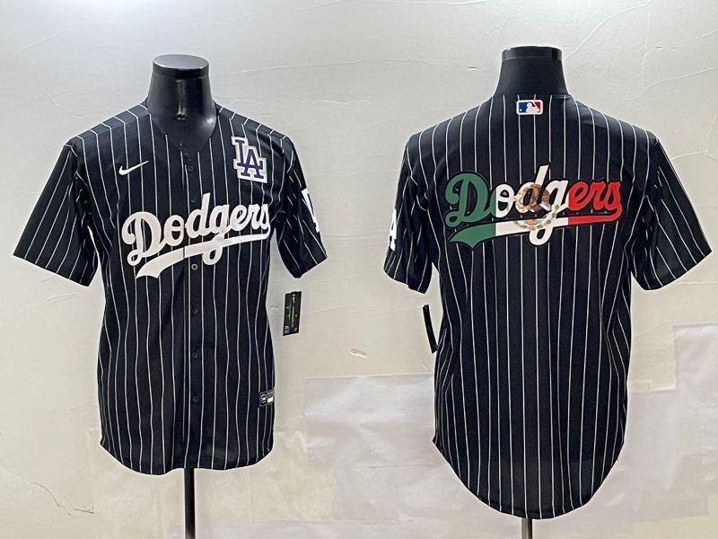 Men Los Angeles Dodgers Blank Black Stripe Jointly Name 2025 Nike MLB Jersey style 15->los angeles dodgers->MLB Jersey